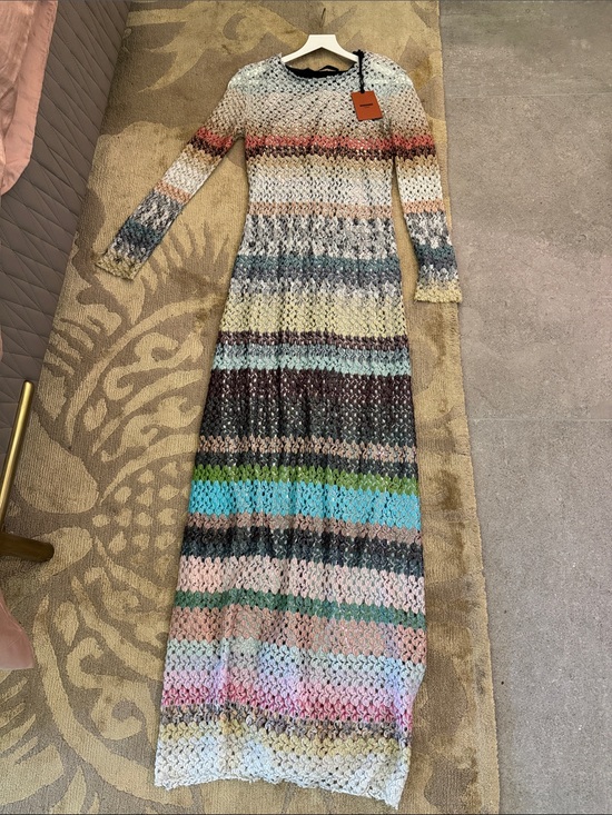 Missoni Dresses & Skirts - BNWT $2800 Missoni Long Maxi Dress in Mint, Teal, Brown & Coral 36 (0)